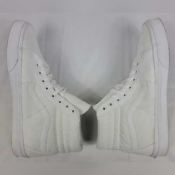 Vans Off The Wall High Top Shoes Mens Size 13 All White Lace Up Sneakers 721356 - Picture 9 of 12